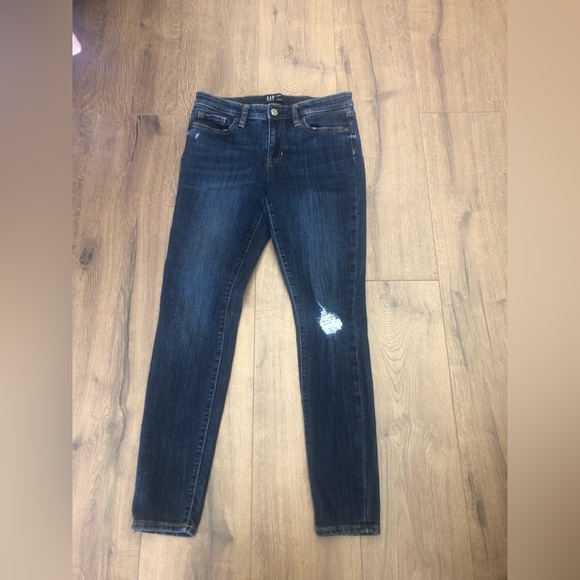 GAP DENIM LEGGINGS SKINNY DARK COLOUR DESTROIED JEANS - Picture 4 of 9